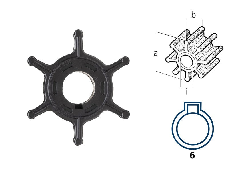 Impulsor Turbina Rotor Bomba de agua Honda BF 8/10