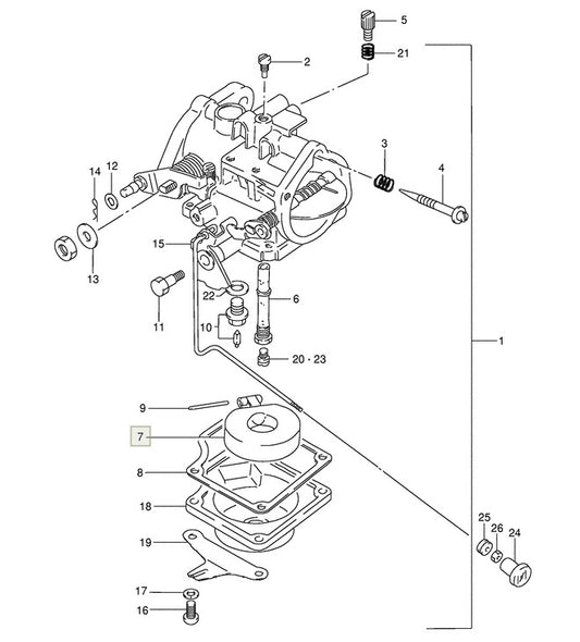 Flotante Carburado DT 30 40 55 60 65 75 85 HP Suzuki OEM 13250-93012