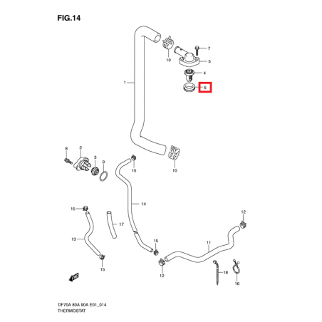 SELLO O RETEN TERMOSTATO SUZUKI DF 70 80 90 OEM 17685-87L01
